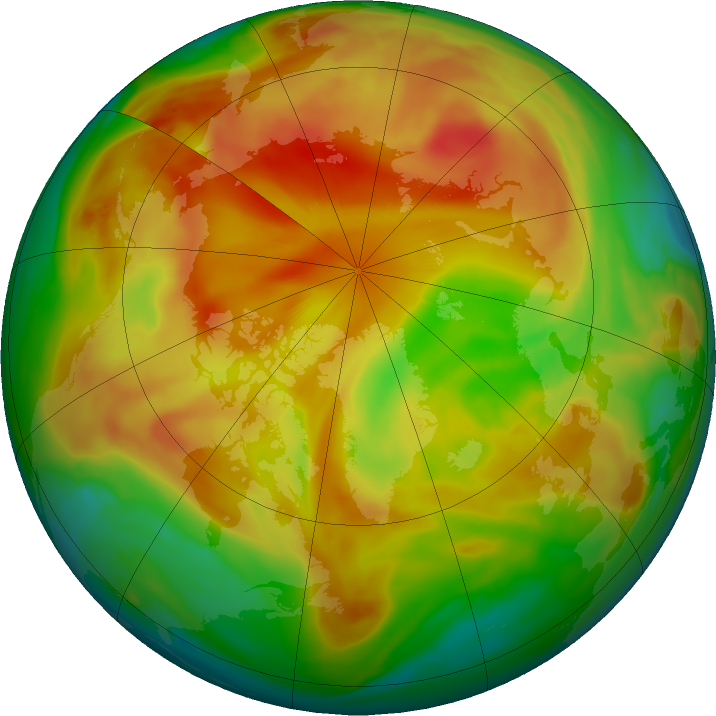 Arctic ozone map for 13 April 2023
